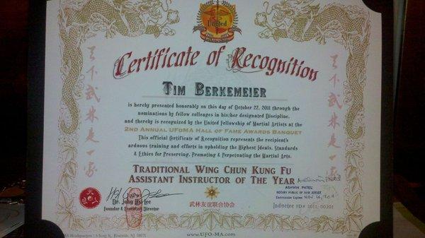 Certificate of achievement