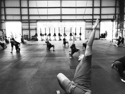 Coach Colin stretching out the class before Power Hour