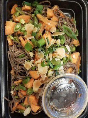 Teriyaki soba noodles with vegetables