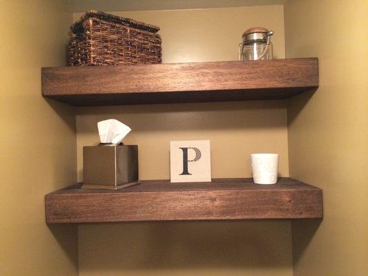 Custom floating shelves