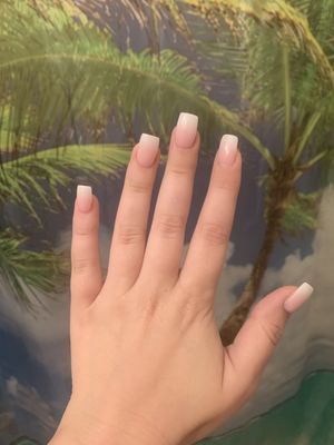 Pink and white dip ombré