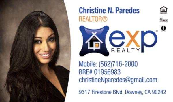 Christine N Paredes- Realtor. Business Card info