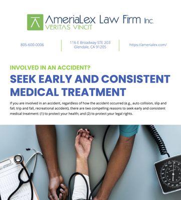 Involved in an accident? Seek early and consistent treatment