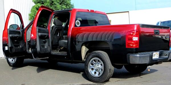 2008 Silverado painted red faded to black