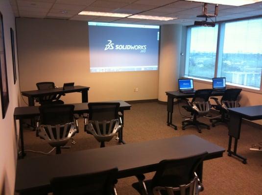 This training room hosts many training events and complimentary seminars.