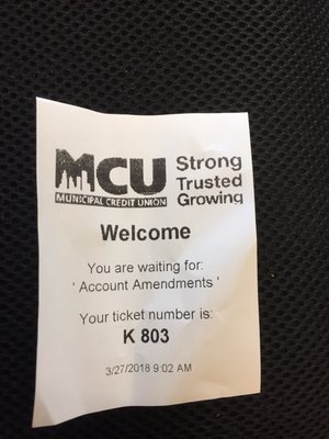 Came in early and was number 3.  Do the same if you don't want to spend at least 45 minutes to 1:30 for a simple transaction.