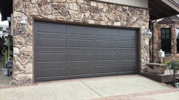 Castro Valley, CA Overhead Garage Door replacement with Factory Chocolate Brown color Wayne Dalton 8300 Series Insulated Steelback 15x6'9