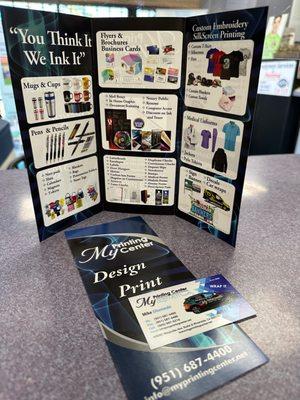 Brochures, Flyers and Business Cards. ALL CUSTOM MADE