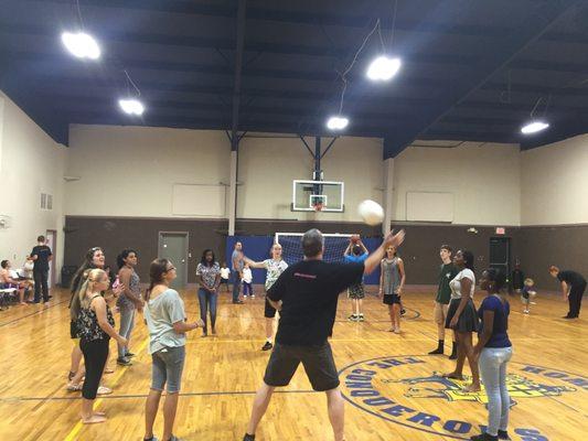 Some of our teens enjoy a game night in the gym