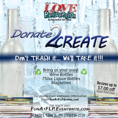 We support saving the planet while making it beautiful. Bring us your used 750ML Wine & Liquor Bottles and used magazines!