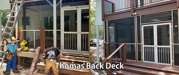 Thomas Back Deck - pic by Mr. Done Right Handyman Contractor of Austin - (512) 659-8931 -Handyman-Austin.com