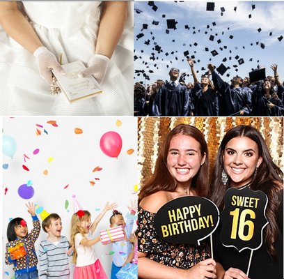 Sweet 16, Birthday, Graduations