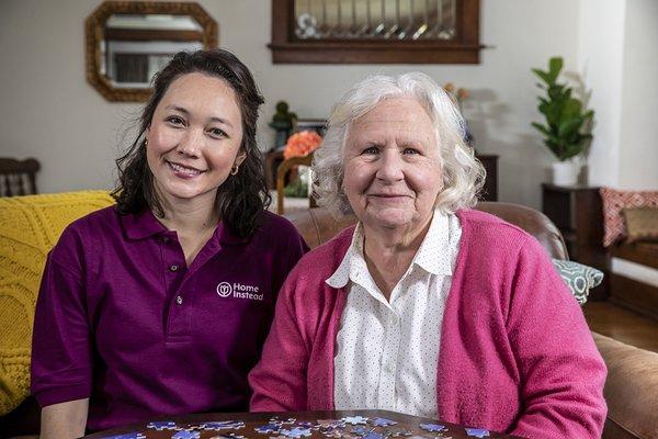 Home Instead Care Pro with elderly client