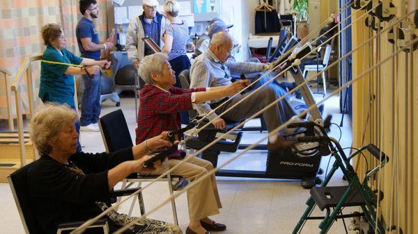 Exercise! Chair yoga I think they call it. Easy enough for any senior