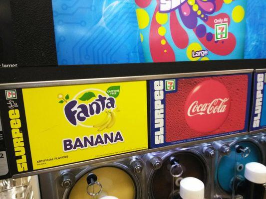 Fanta Banana and Coca Cola Slurpee (Great When Mixed Together)