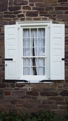 Window restoration on historic property in ottsville. Lewis summers farm.