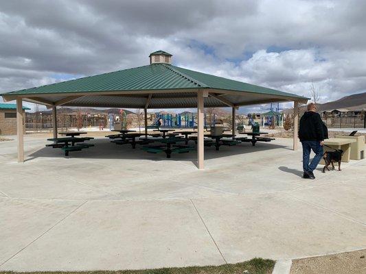 Nice picnic area and I spy a handsome guy and pretty rottie