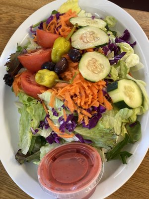 House salad with raspberry lite dressing