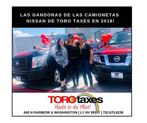 Here with winners of 2018 Nissan Truck! This year we give you a chance to win up to $100,000! File and win at Toro today! 702-675-8238