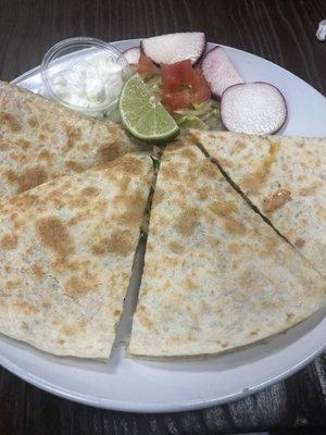 Shrimp quesadilla.