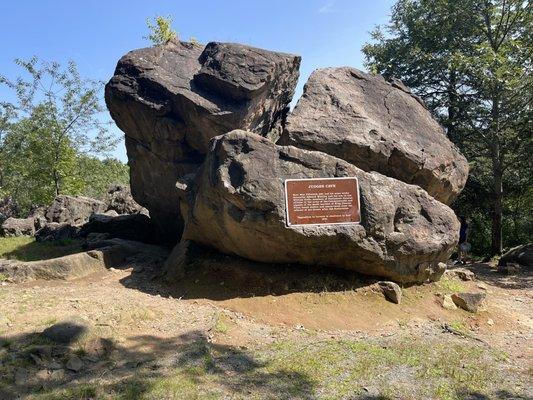 Here is "John's Cave" located at West Rock Ridge State Park.