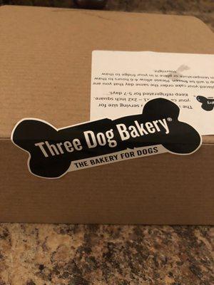 Company Logo, with tips on how to feed a dog.