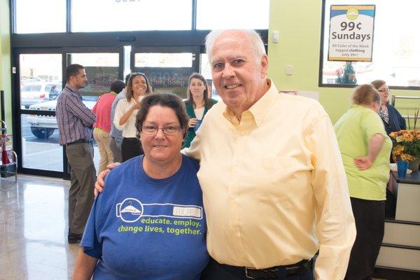 Bud and Julia. Julia worked at Buds when it was a grocery store and she's sticking with the location and now working as a Goodwill associate