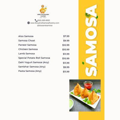 Samosa menu