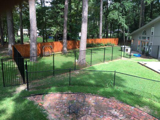 Our client wanted three different types of fencing for their lovely backyard.