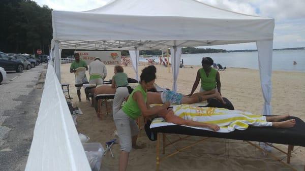 Group Massages on the Beach