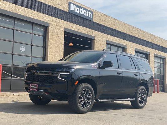 2021 Z71 Tahoe full tint done with front windshield tint