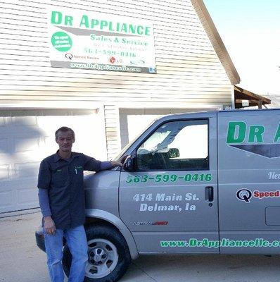 Owner Dave Doney in front of the store