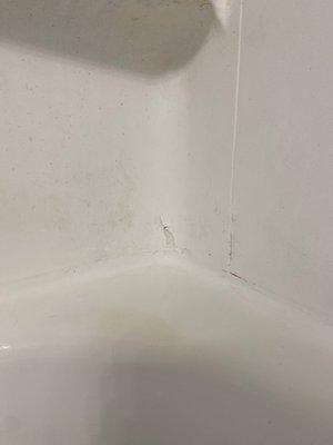 The bathtub was damaged when we moved in 4 months ago. They still haven't fixed it.