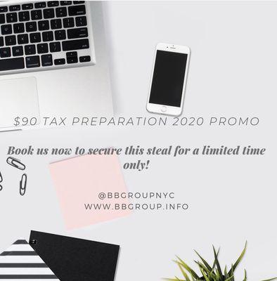 Our $90 Tax Prep Promo is still going on!