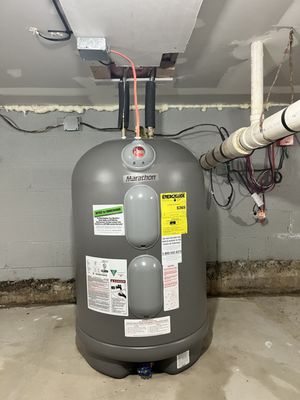 New hot water heater wired hooked up.