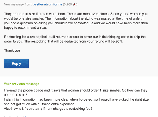 "When I said 'true to size', I meant for a MAN. As a woman, you should ALWAYS know that men are default and your sizing needs don't matter."