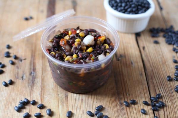 Black bean and corn salsa. Made with organic black beans and corn.