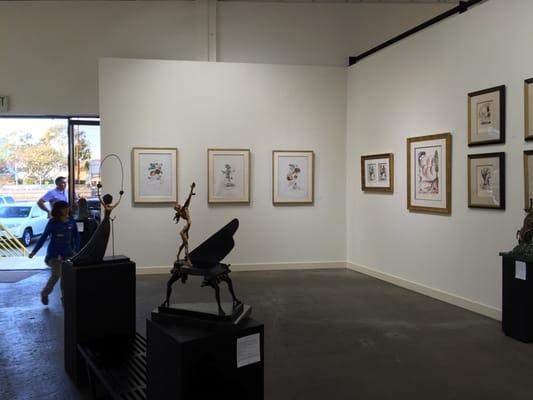 Dali sculptures, etchings and lithographs.