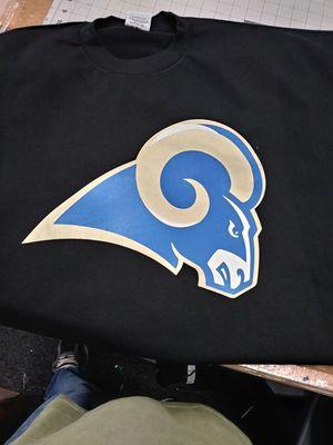 3 COLOR RAMS WITH MATALIC BLUE VEGAS GOLD &WHITE VINYL .REAL NICE ORDER YOU CUSTOM T SHIRTS WITH IS .NOW ..THANK YOU