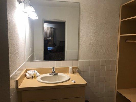 Sink and closet are separate from Shower/toilet