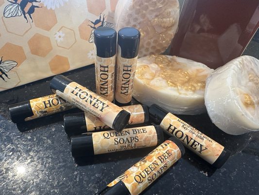 Chamomile honey soap, and honey lip balm