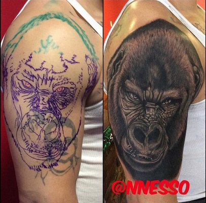 Cover up tattoo done by Neso