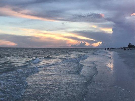 Sunset on the beach at Pointe Santo