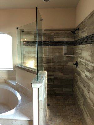 Custom Frameless Shower Wall