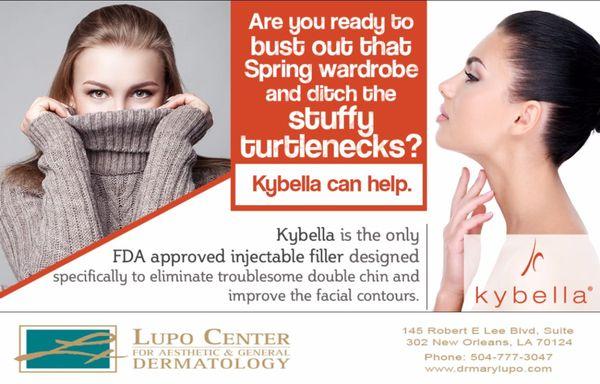 Ready to have that double chin melt away? Contact 504-777-3047 today to learn more about #Kybella. #DrLupo #NewOrleans #BestDermatologist