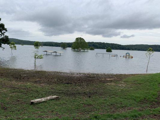 what she told us was "controlled flooding" complete with submerged telephone poles