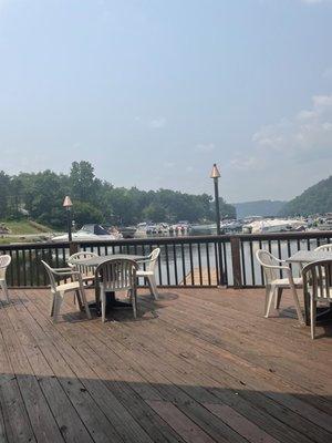 Beautiful view of the lake from the big deck.