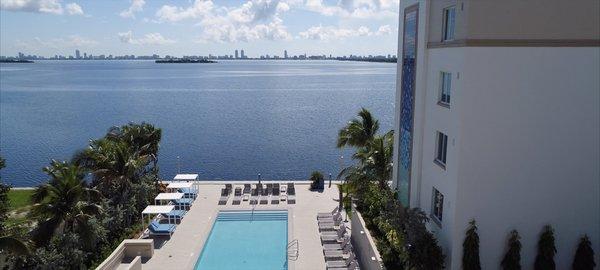 Refreshing pool and bayside cabanas