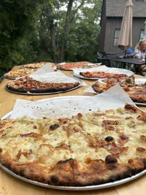 Delicious and inventive pizza truck and brick oven.