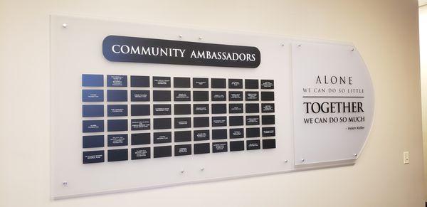 Donor Recognition signs - easy to add ew donors